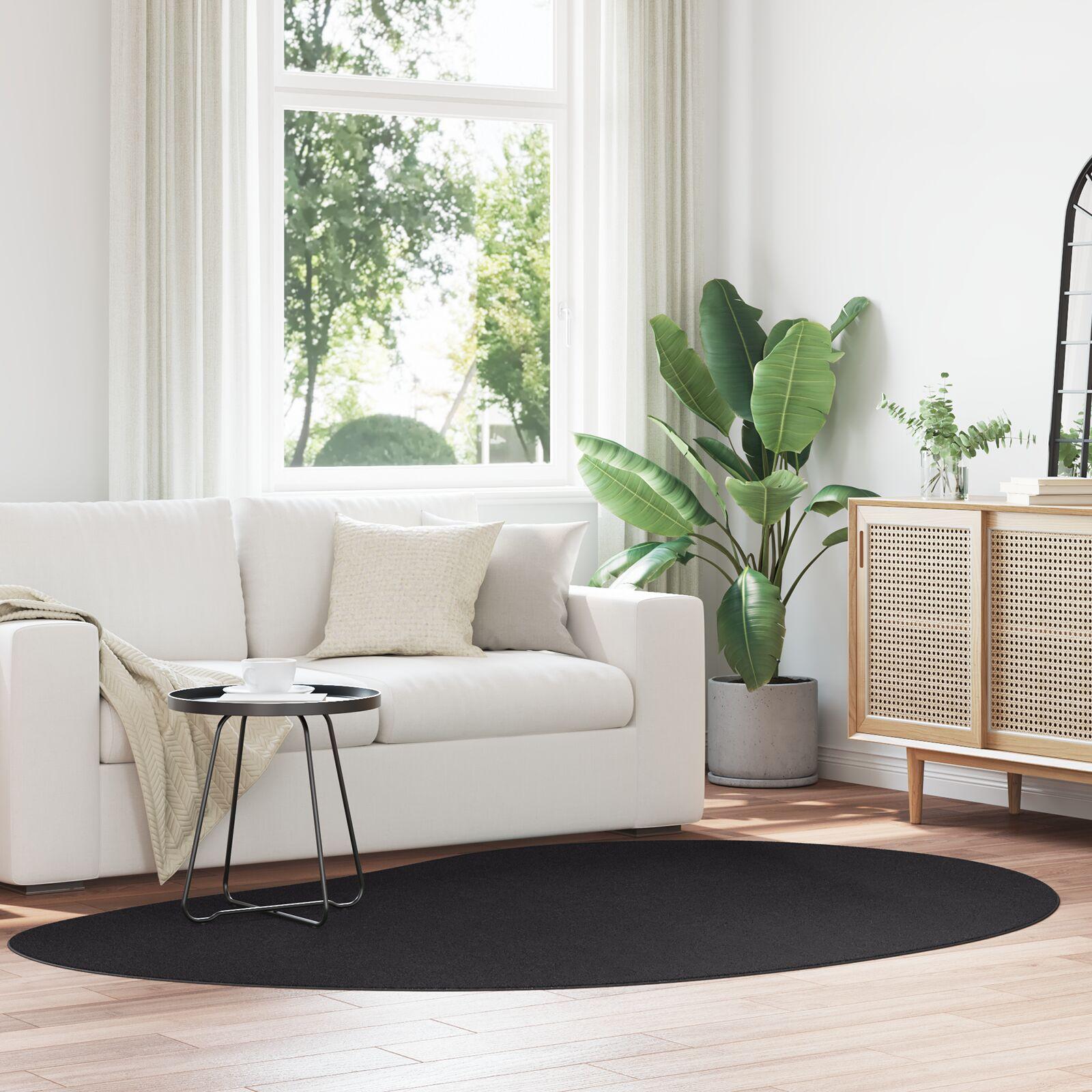 Tæppe "HUARTE" Kort Pile Blødt og Vaskbart Sort 160x230 cm