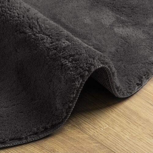 Tæpper Antracitgrå Polyester 80 x 150 cm Slidstærk Accent tæppe