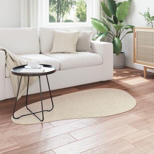Tæpper Beige Uld 80 x 150 cm Tæppe Bølgeform Moderne