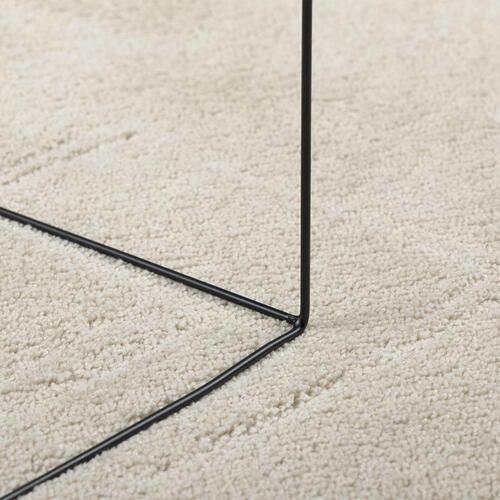 Tæpper Beige Uld 80 x 150 cm Tæppe Bølgeform Moderne