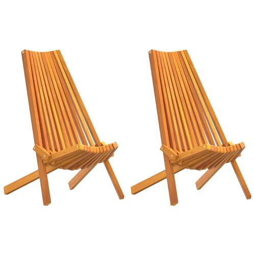 Foldbare Havestole 2 stk Solid Træ Akacie