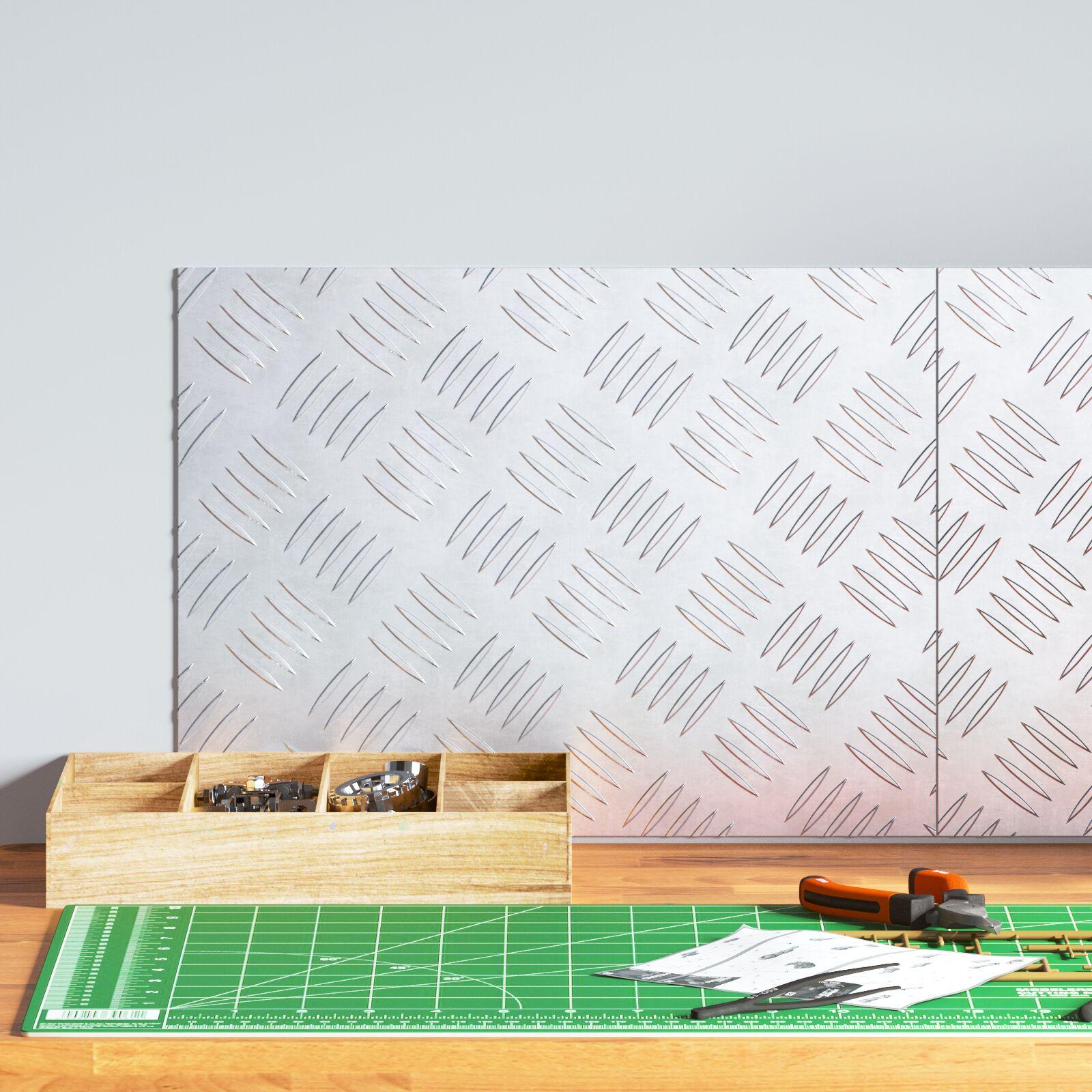 Aluminium Tjekkede Plader - 2 Pack, Skridsikker, 40x30 cm billede