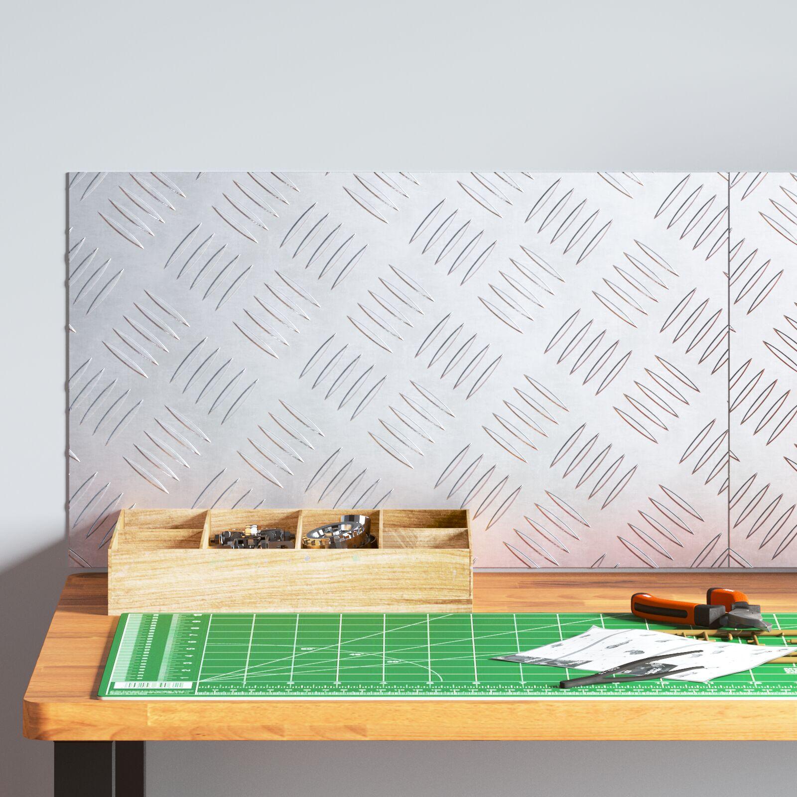 Aluminium Tjekplader 2 stk Skridsikre 50x30 cm billede