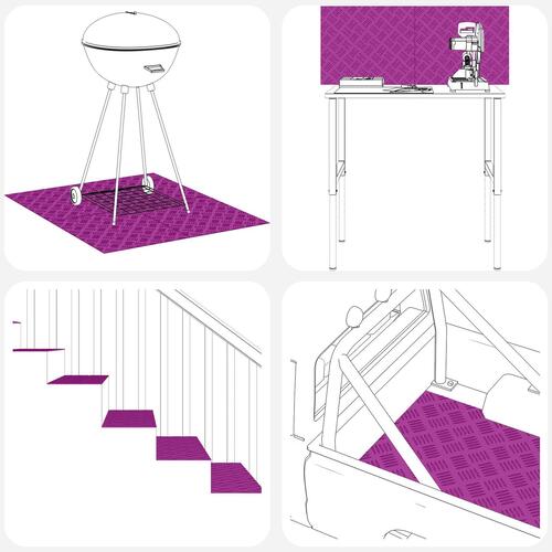 Aluminium Checker Plader 4 stk Skridsikker 100x30 cm