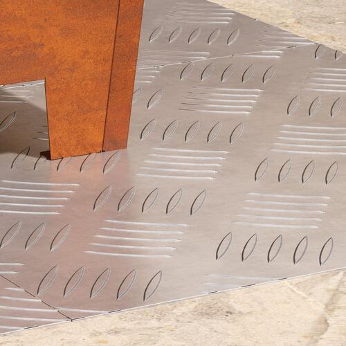 Aluminium Checker Plader 4 stk Antiskrid 40x40 cm