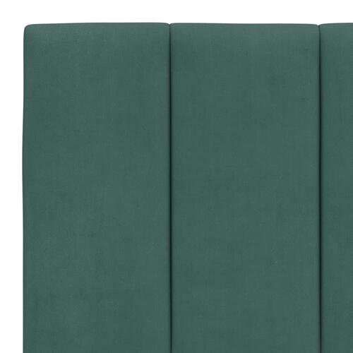 Seng med madras 200x200 cm velour mørkegrøn