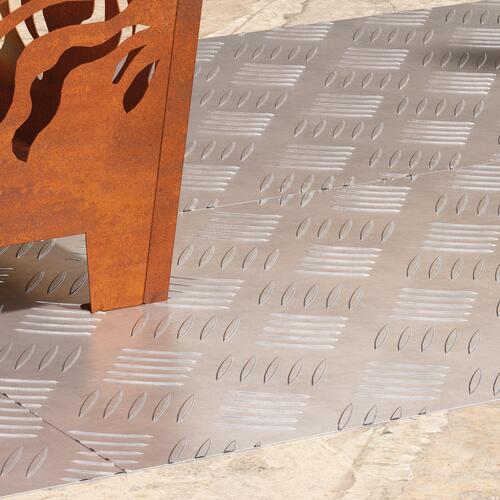 Aluminium Checker Plader 4 stk. Skridsikre 80x40 cm