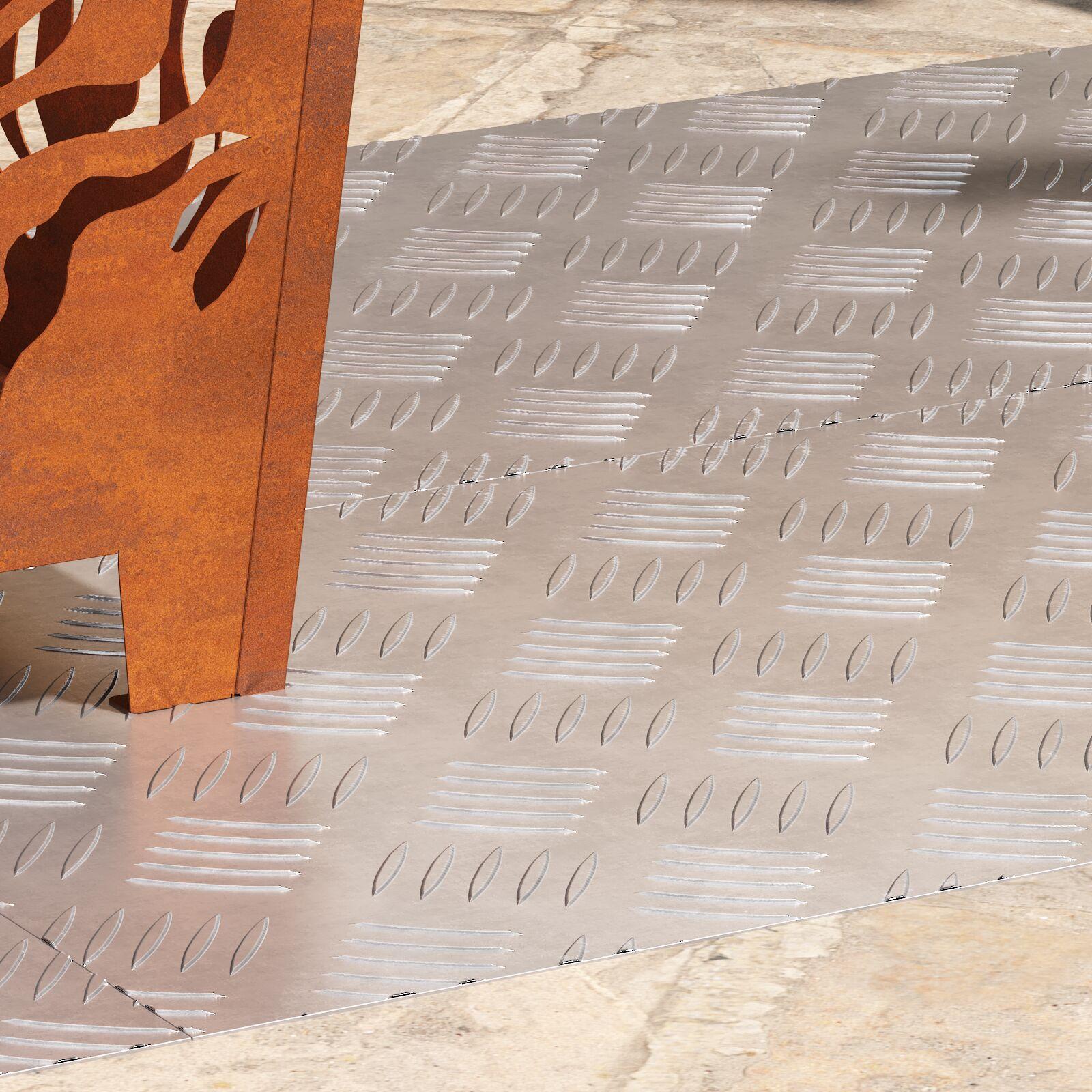 Aluminiums Checker Plader 4 stk Skridsikre 90x40 cm billede