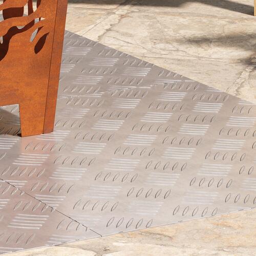 Aluminiums Checker Plader 4 stk Skridsikre 60x50 cm
