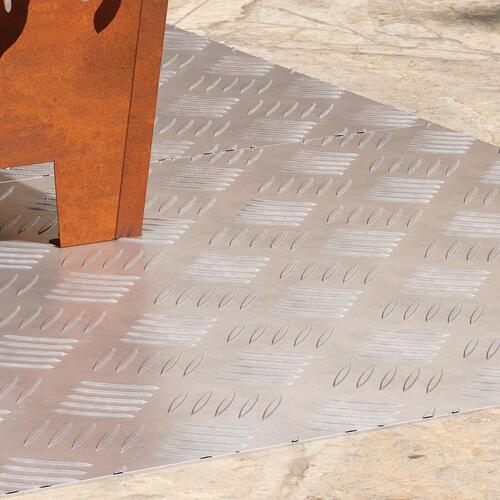 Aluminium Checker Plader 2 stk Skridsikre 90x50 cm