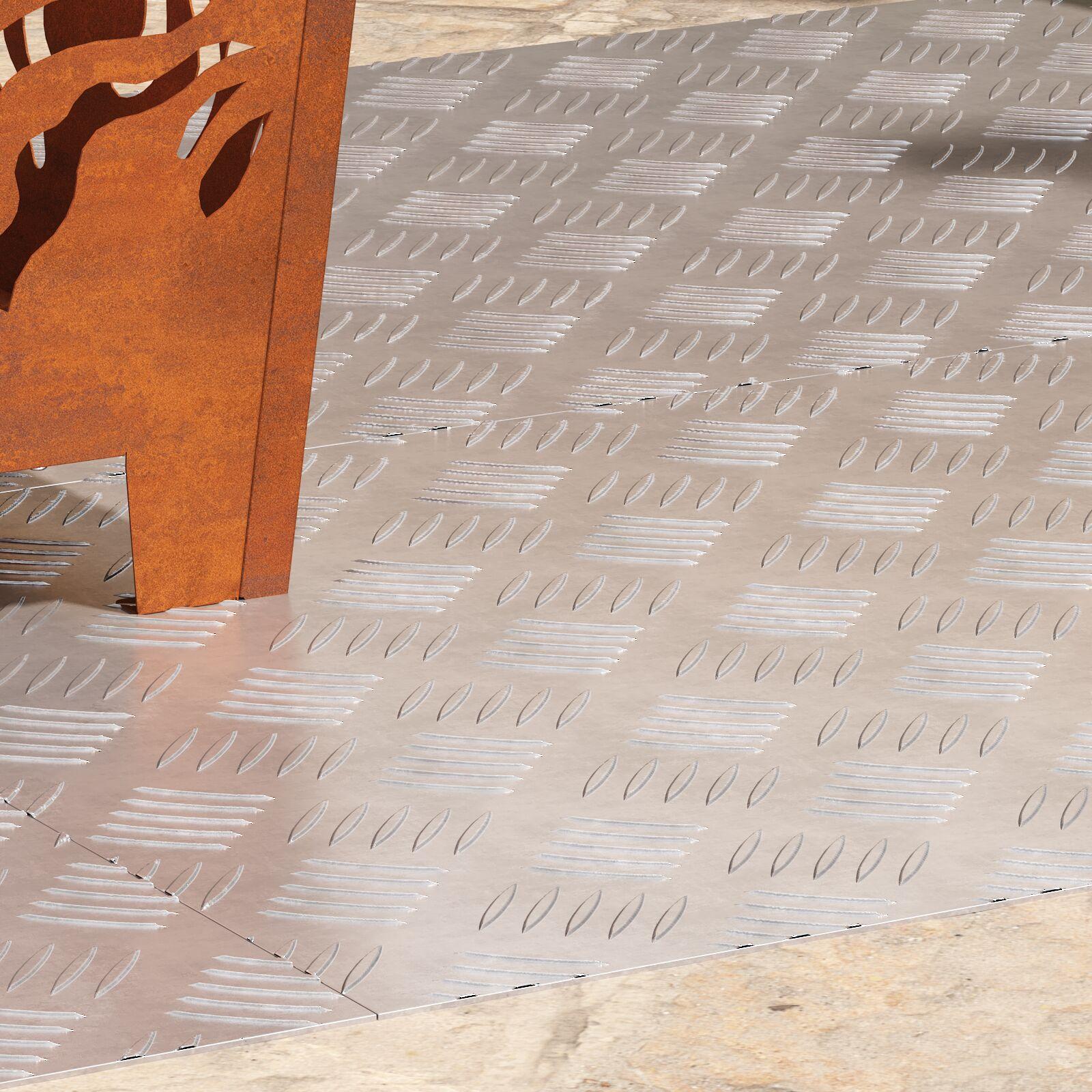 Aluminium Checker Plader 4 stk Anti-Skrid 90x50 cm