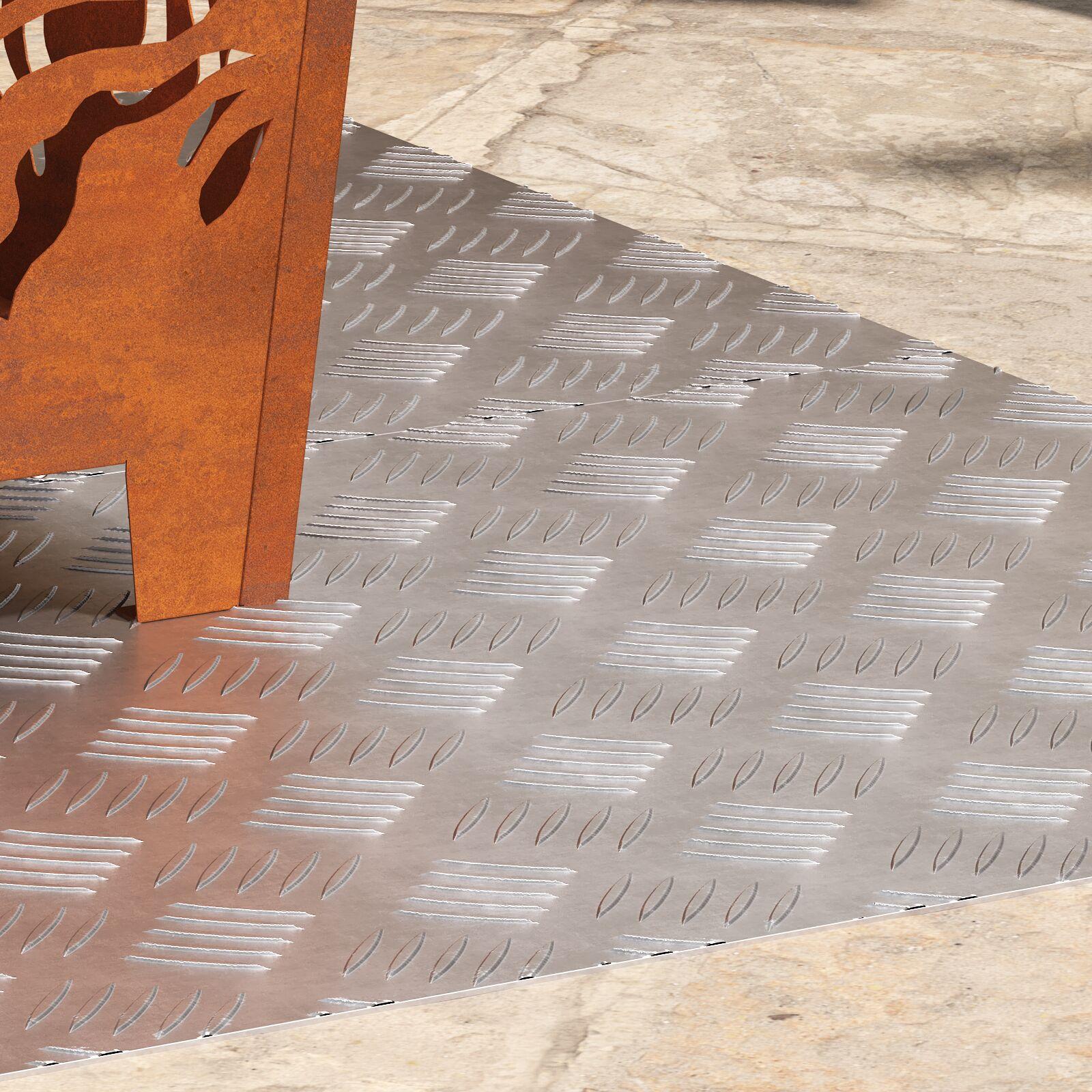 Aluminium Tjekkede Plader 2 stk Skridsikre 100x50 cm billede