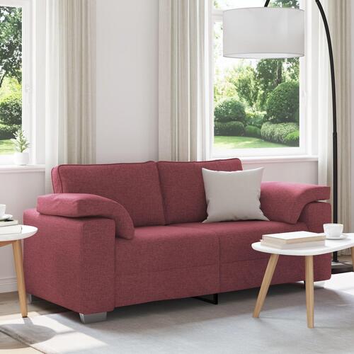 Sofa Vindrød Stof, Træ Regelmæssig Sofa Rektangulær Moderne