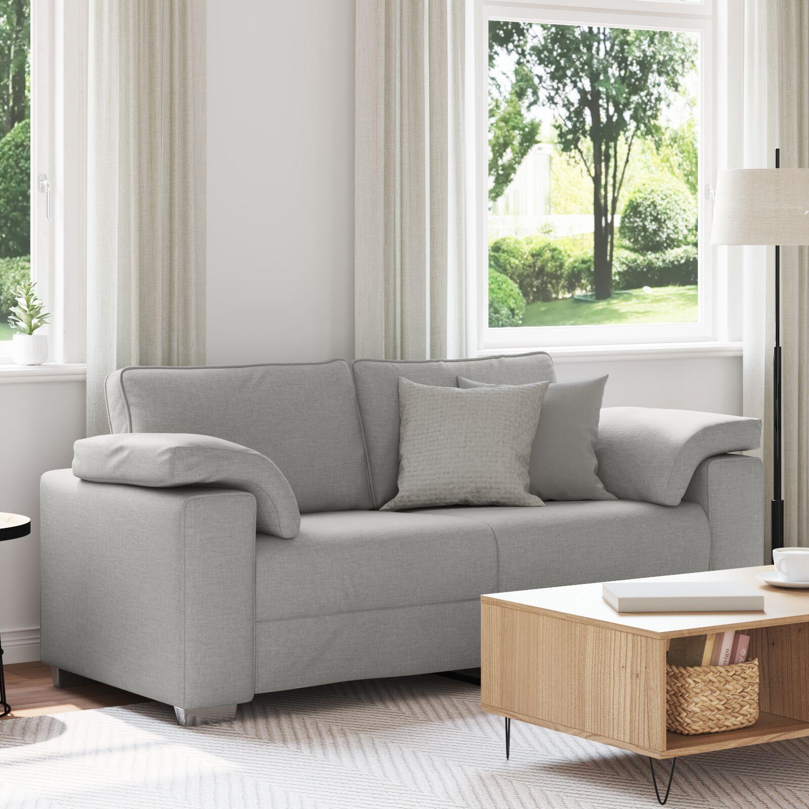 Tosæders sofa i stof - skygrå, 180 cm billede