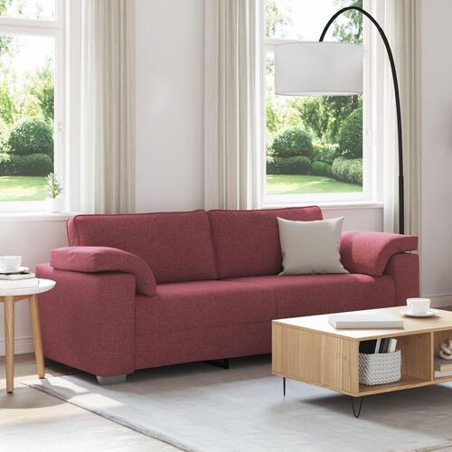 3-personers sofa i vinrød stof 178 cm