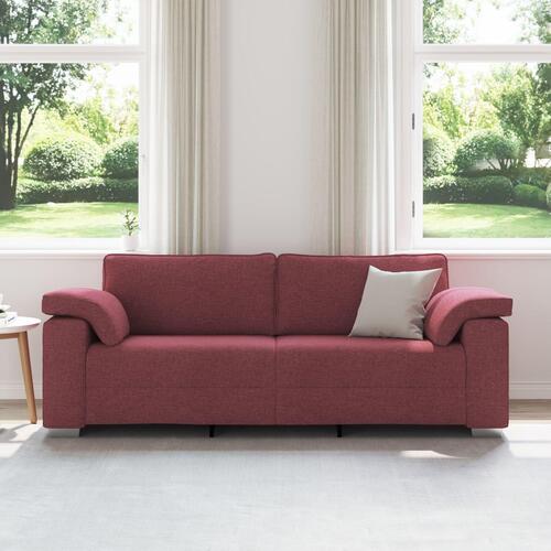 3-personers sofa i vinrød stof 178 cm