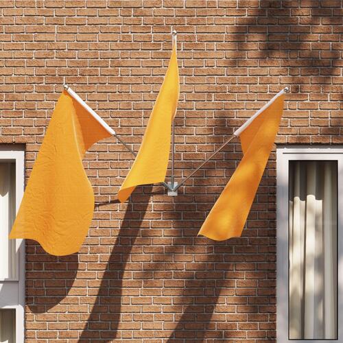 Flagstangholder til 3 Flag Vægbetaget Sølv Stål