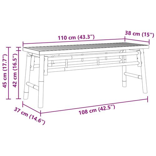Havebænk 110x38x45 cm Bambus