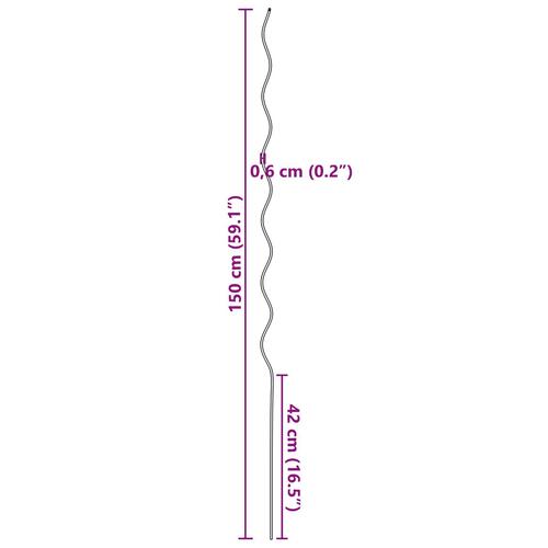 Spiral Plante Støtter (20 stk, 150 cm, Stål)