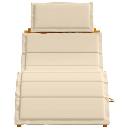 Solsenge med puder 2 stk beige massivt akacietræ