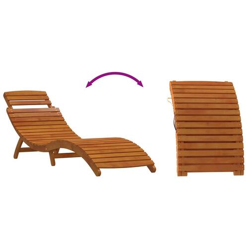 Solsenge med puder 2 stk beige massivt akacietræ