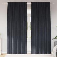 Lysdæmpende gardiner med topbånd 2 stk Mørkegrå Velour