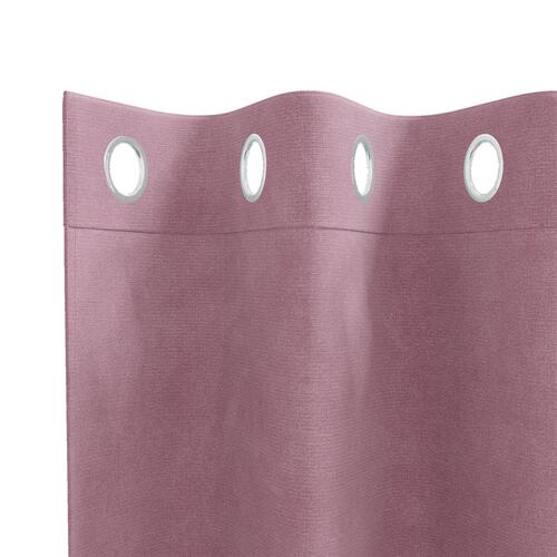 Lysdæmpende gardiner med Øjer 2 stk Mørk Pink Velour