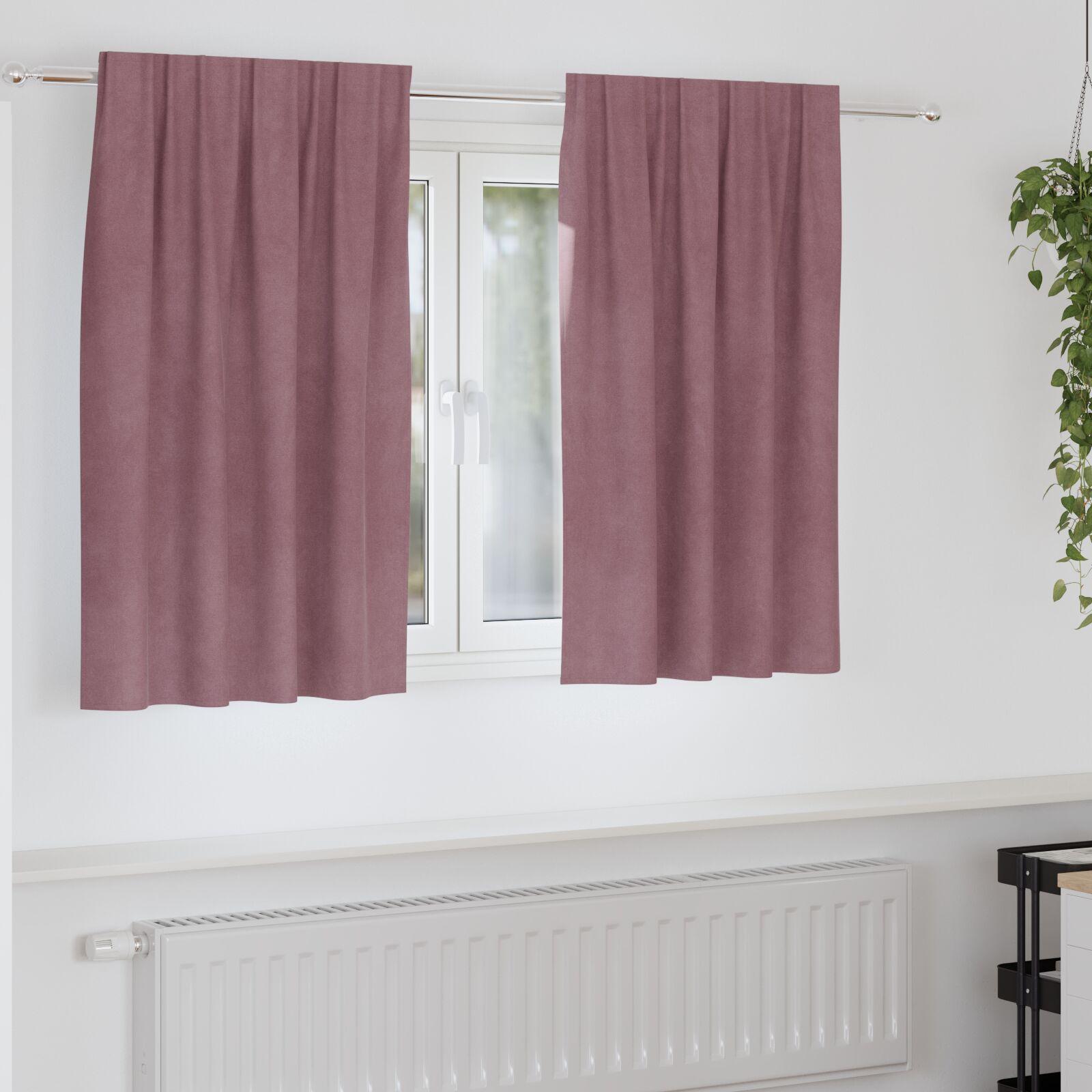 Mørklægningsgardiner i fløjl - 2 stk, mørk pink, 140 × 140 cm billede