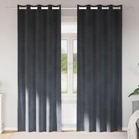 Blackout Gardiner med Øjer 2 stk Lys Grå Velour