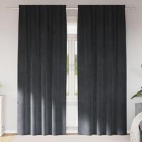 Lysdæmpende gardiner med topbånd 2 stk Lysegrå Velour
