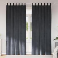 Blackout Gardiner med Ophængsløkker 2 stk Lys Grå Velour