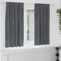 Lysdæmpende gardiner med topbånd 2 stk Super Lysegrå Velour