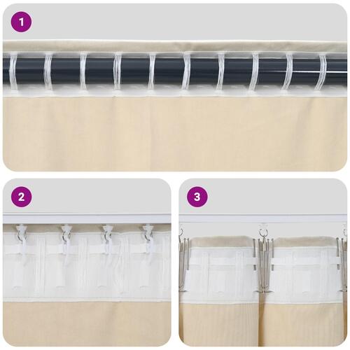 Blackout Gardiner med Top Tape 2 stk Vinrød Velour
