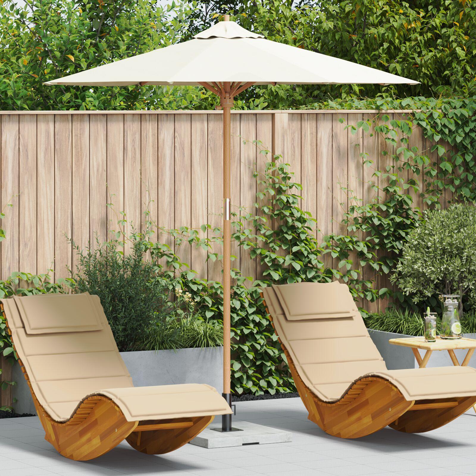 Haveparasol Cremefarvet 217x230 cm Bambus
