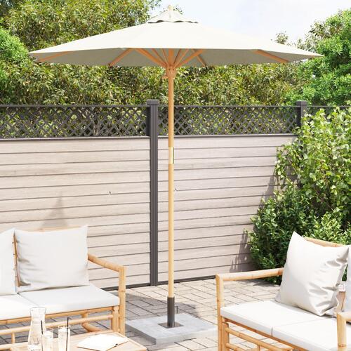 Haveparasol Cremefarvet 217x230 cm Bambus