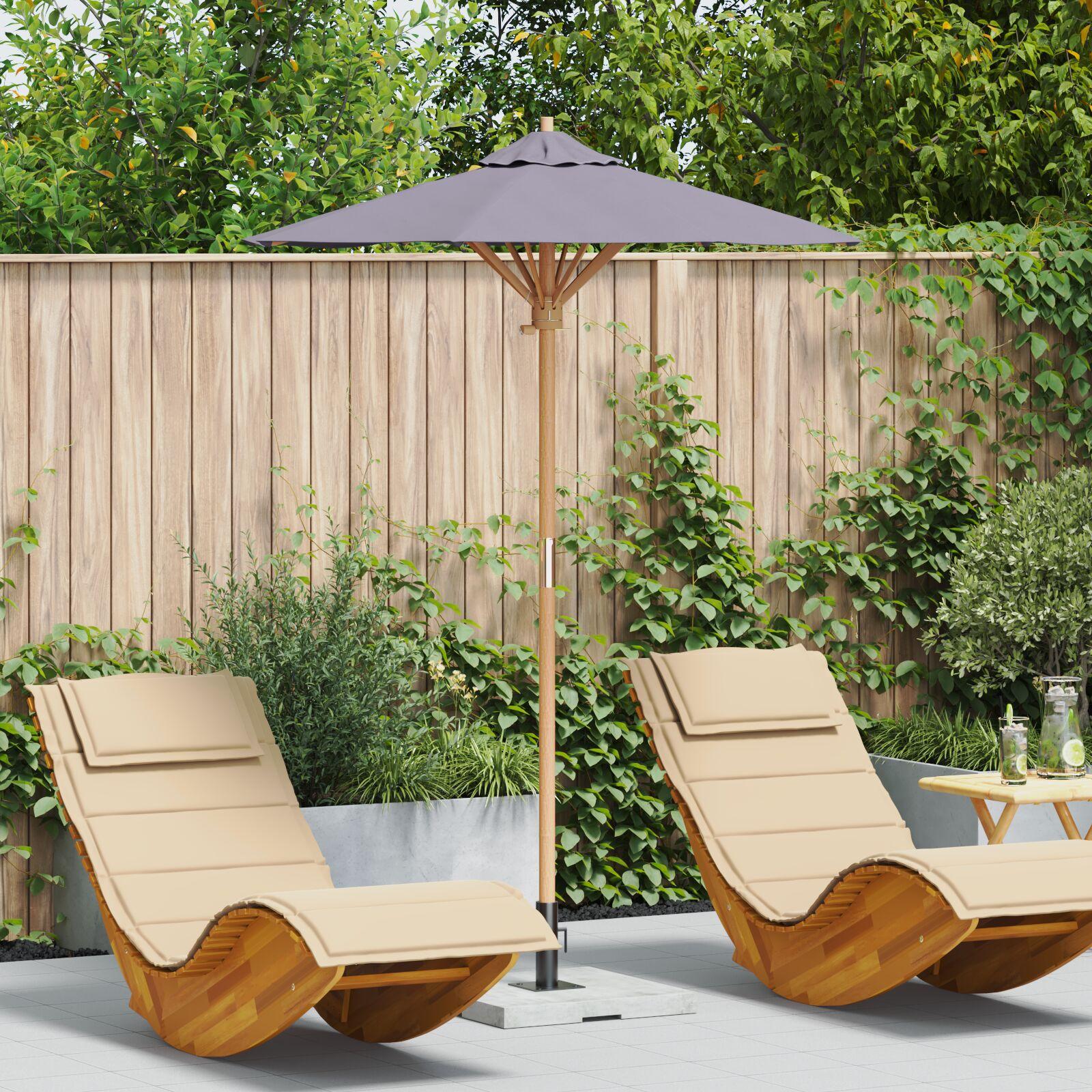 Haveparasol Mørkegrå 150x210 cm i Bambus