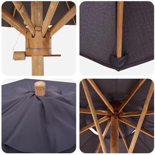 Haveparasol Mørkegrå 150x210 cm i Bambus