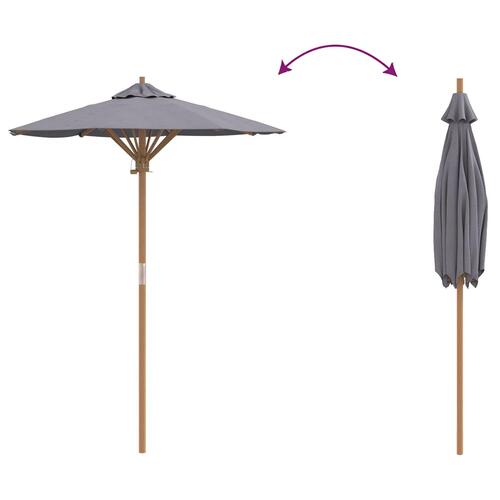 Haveparasol Mørkegrå 150x210 cm i Bambus