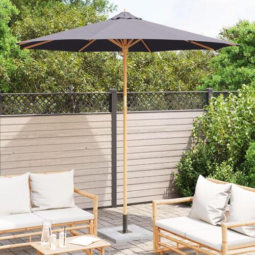 Haveparasol Mørkegrå 270x260 cm i Bambus