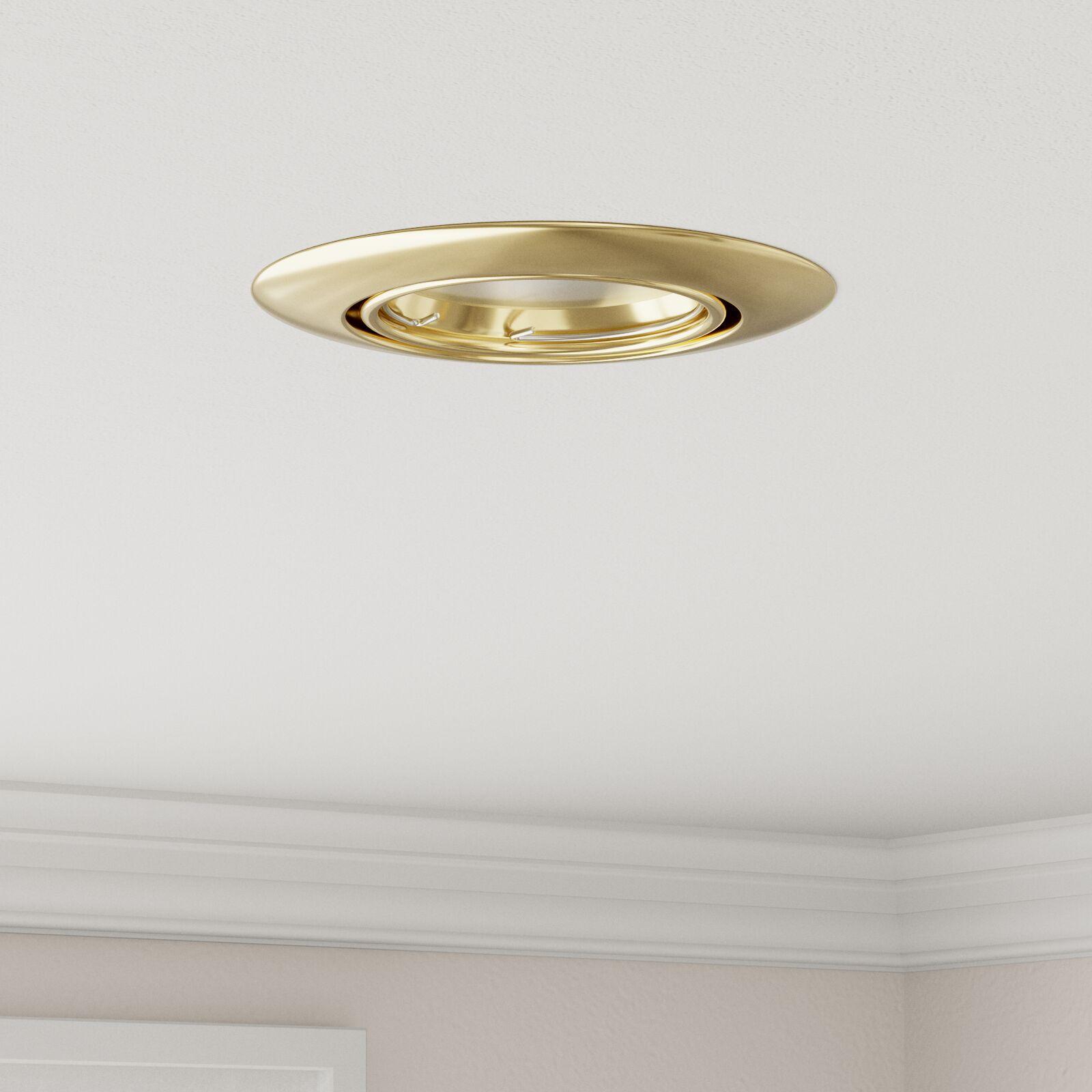 Indbyggede Spotlights 12 stk Runde GU10 Guld Ø90 mm Stål