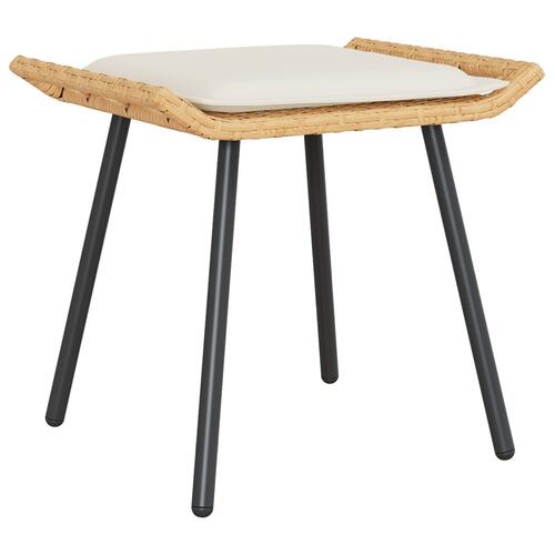 Haveskammel 2 stk Natural 50x40x45 cm Poly Rattan