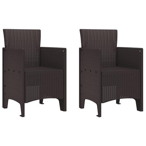 Have Stole 2 stk Brun Poly Rattan