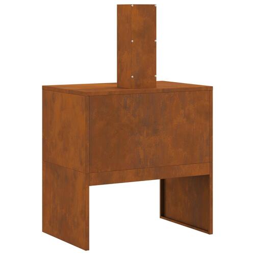 Pejs med skorsten 60x40x96 cm Vejrbestandig stål