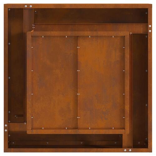 Læskærm Fire Pit Square 60x60x30 cm Vejrbestandig Stål