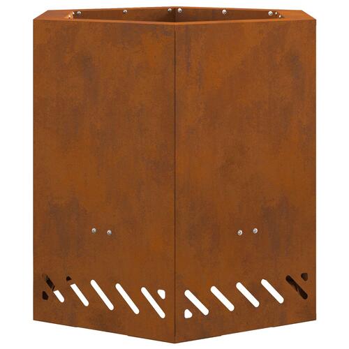 Røgfri Ildgrav Sekskantet 48x48x51 cm Vejrbestandig Stål