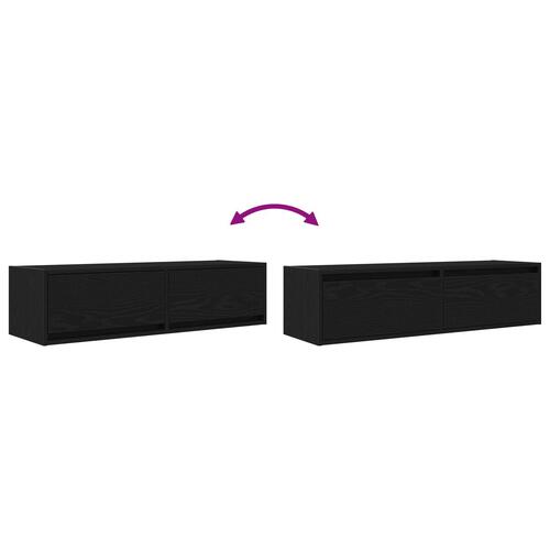 TV-skab Sort Eg 100x31x25,5 cm Konstrueret træ