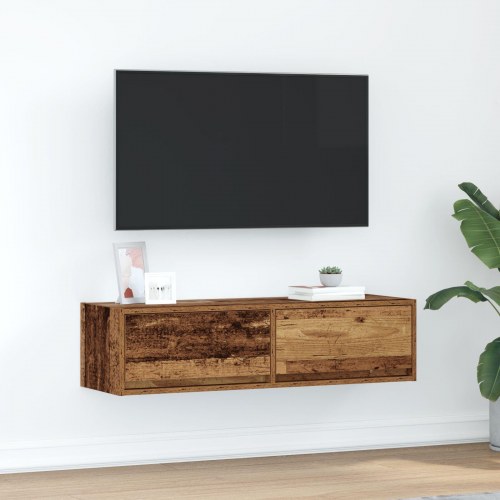 TV Skab Gamle Træ 100x31x25,5 cm Konstrueret Træ