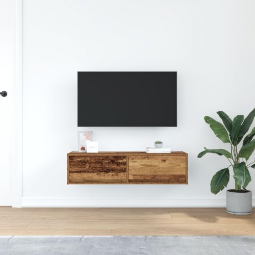 TV Skab Gamle Træ 100x31x25,5 cm Konstrueret Træ