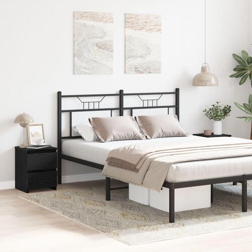 Natborde med skuffer 2 stk Sort Eg 30x30x40 cm
