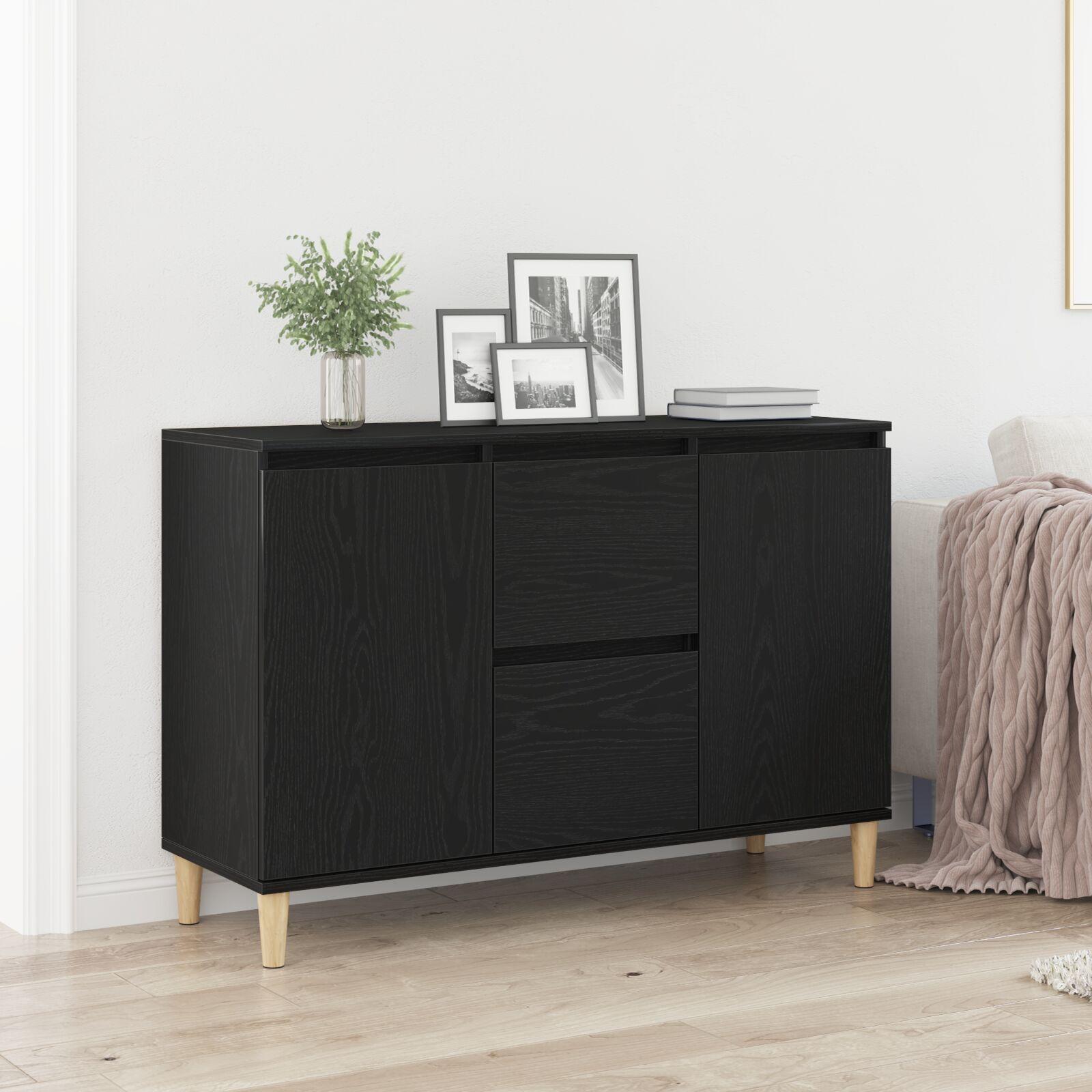 Sideboard Sort Eg 101x35x60 cm Lavet af Træ billede